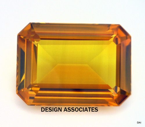 ZAFIRO DORADO CREADO EN LABORATORIO 28X14 MM CORTE ESMERALDA AAA - Imagen 1 de 1