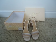 NIB JEWEL BADGLEY MISCHKA Size 8 Earlene Women  s Champagne Sandal Heels