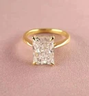 2 Ct Radiant Cut Moissanite Engagement Ring 14k Yellow Gold Plated