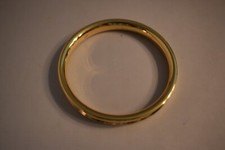 14K Yellow Gold Bangle Bracelet Round/Flat   7  - New - Italy