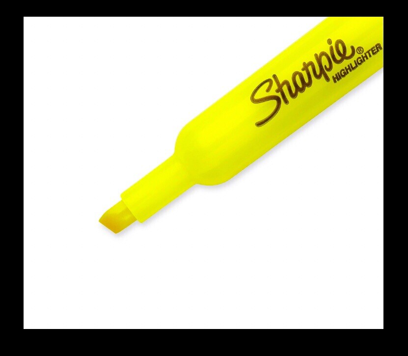 8 sharpie highlighters Fluorescent Yellow With Smear Guard, Chisel Tip, Tank
