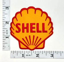 Embroidered Patch - Racing - Shell - Motor Oil - Gasoline - NEW - Iron-on