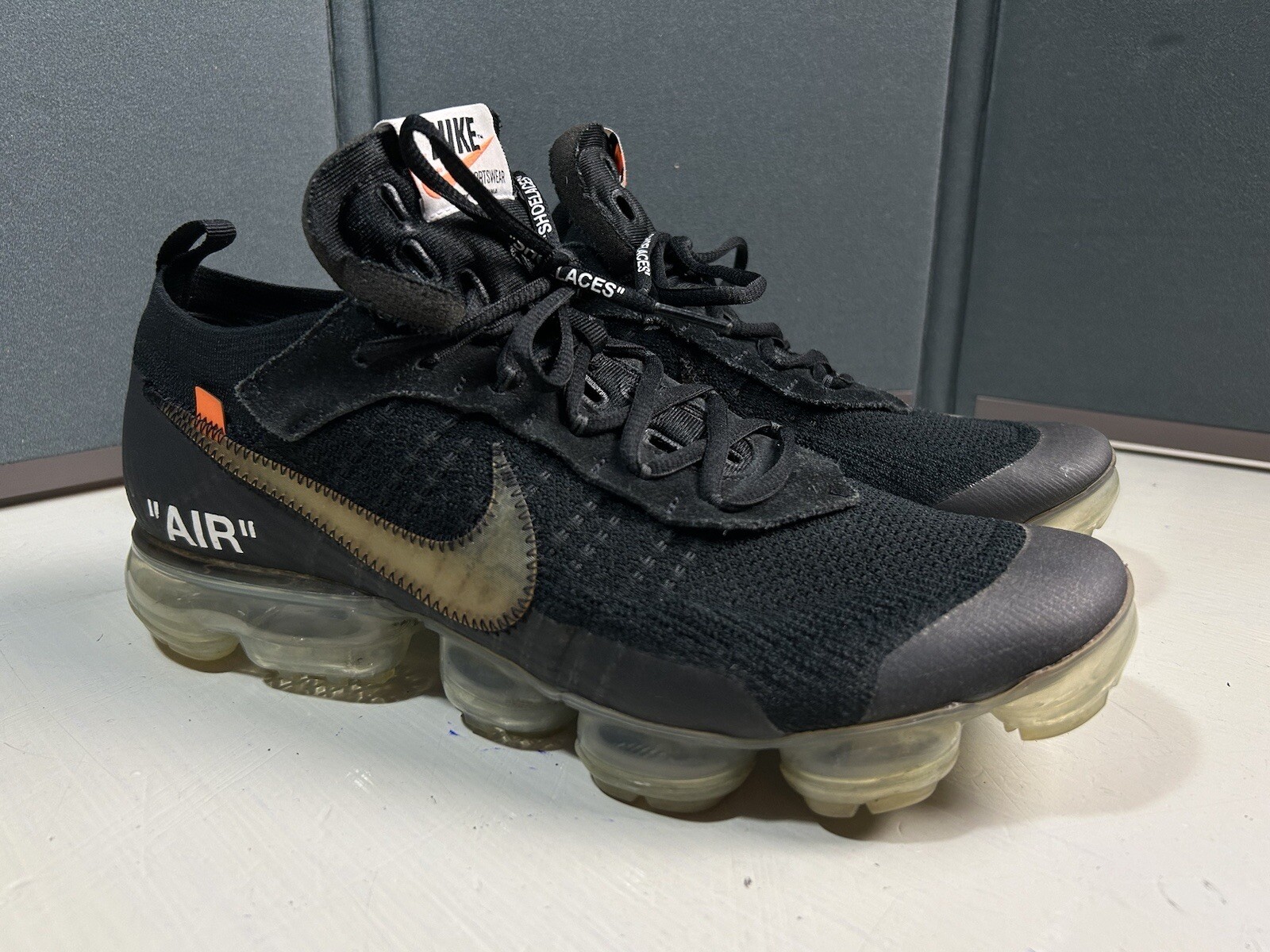 OFF WHITE X NIKE Bianco sporco x Nike Air Vapormax nero parte 2 (2017) da uomo taglia 12 AA3831 002 htf