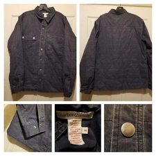 Carbon2Cobalt Jacket Mens Medium Blue Quilted Shaquet Minimal Cozy Snap Pockets