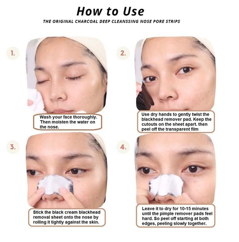 12 x Nose Pore Strips Blackhead Removal Peel Off Charcoal Deep Cleansing - Picture 4 of 9