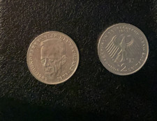 2 M&uuml;nzen  2DM Kurt Schumacher 1983 D