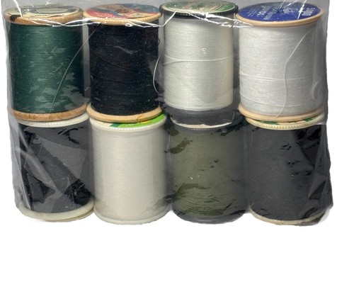 Nähen Basteln Teilweise 1 3/4 x 1 1/4 Polyestergarn Mix 8 schwarz grün weiß Vintage - Bild 1 von 4
