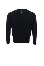  220 Men Tricots St Raphael Black Long Sleeve V Neck Sweater Sweatshirt Size Xl