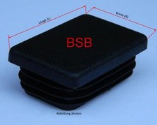 5 St&uuml;ck Lamellenstopfen 50x40 mm f&uuml;r WS 2mm schwarz Rechteckstopfen