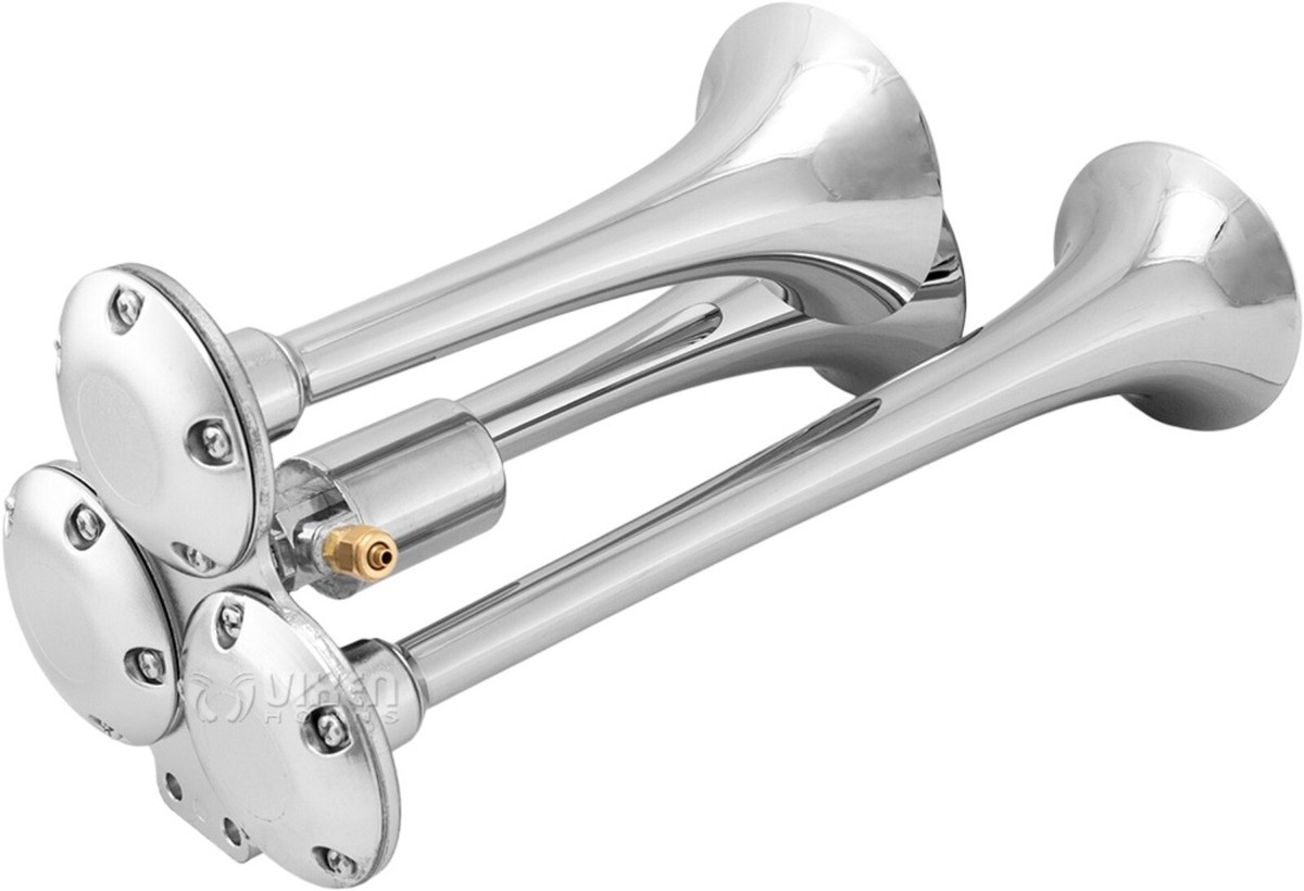Vixen Horns VXH3418C Train Air Horn Kit - 3 Chrome Trumpets, 12V Solenoid For Truck/Car - View #3