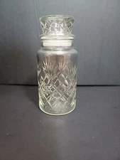 1983 Mr. Peanut Canister Glass Planters Peanuts Jar With Lid Vintage Canister 8”