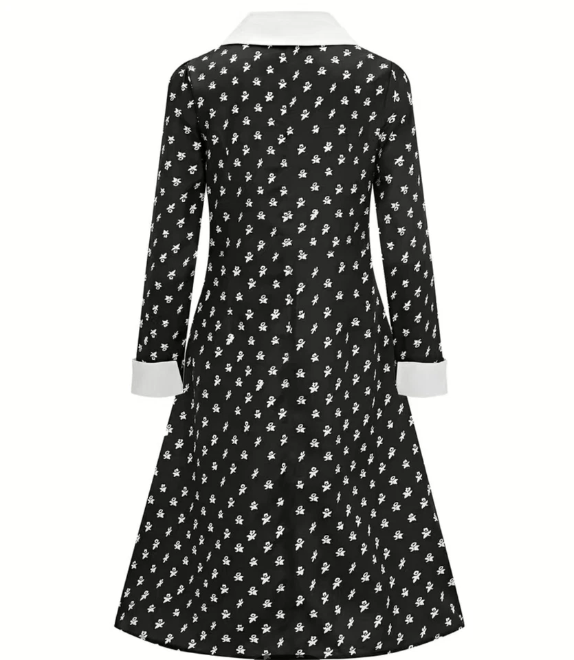 robe mercredi addams, déguisement, halloween, carnaval, déguisé, fille, femme - Photo 3/3