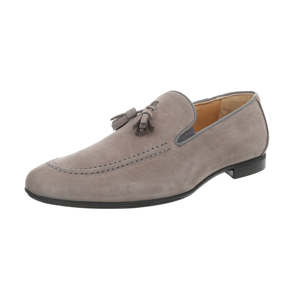 LEDER SLIPPER HALBSCHUHE HERRENSCHUHE DESIGNER NEU Gr 44 Hellgrau 2238 LEDER SLIPPER HALBSCHUHE HERRENSCHUHE DESIGNER NEU Gr 44 Hellgrau 2238