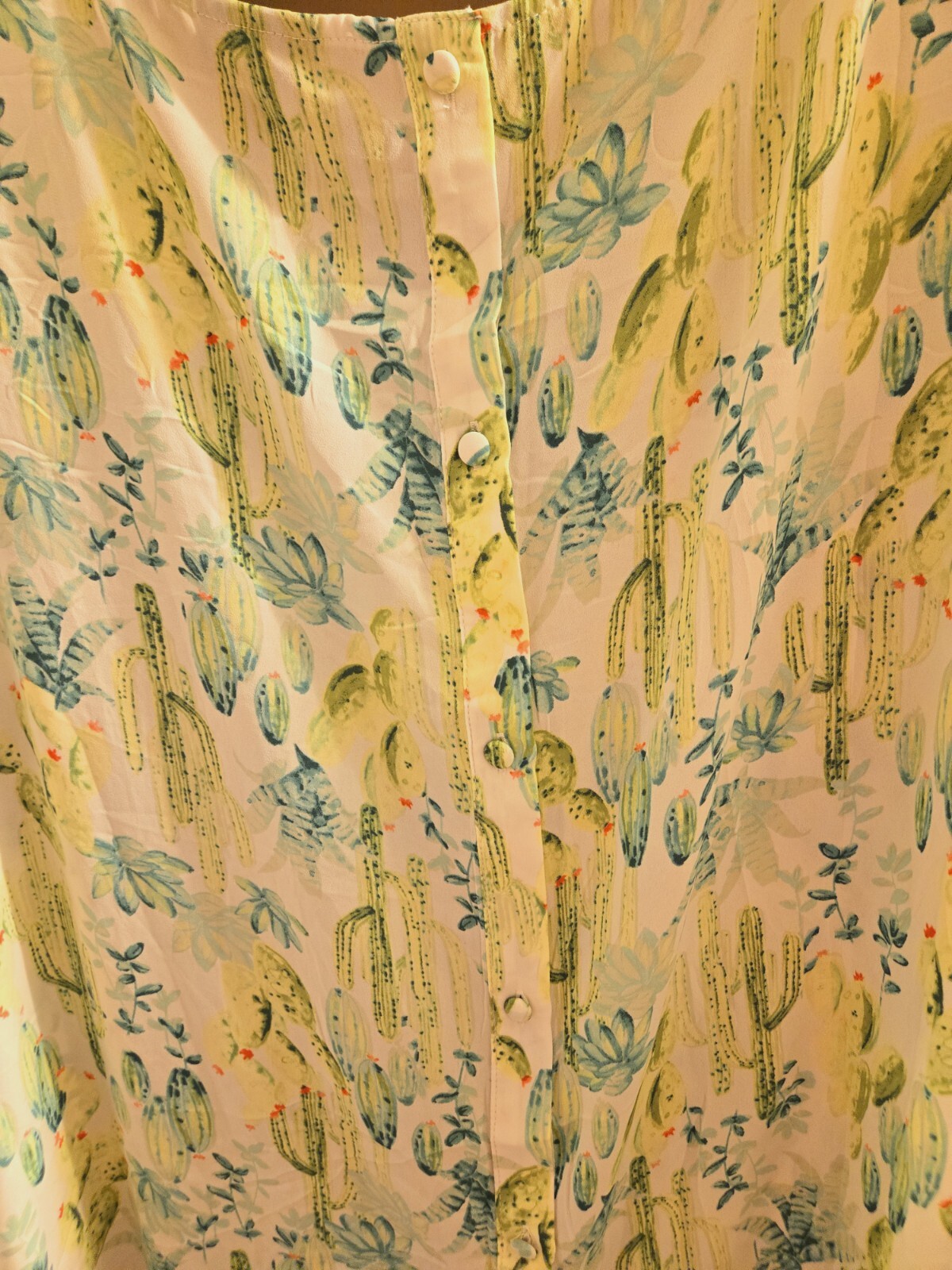 Torrid Georgette  Cactus Split Back Cap Sleeve Bl… - image 5