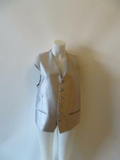 MENS VICTOR TALBOTS SILVER/GREY SILK VEST SZ XL