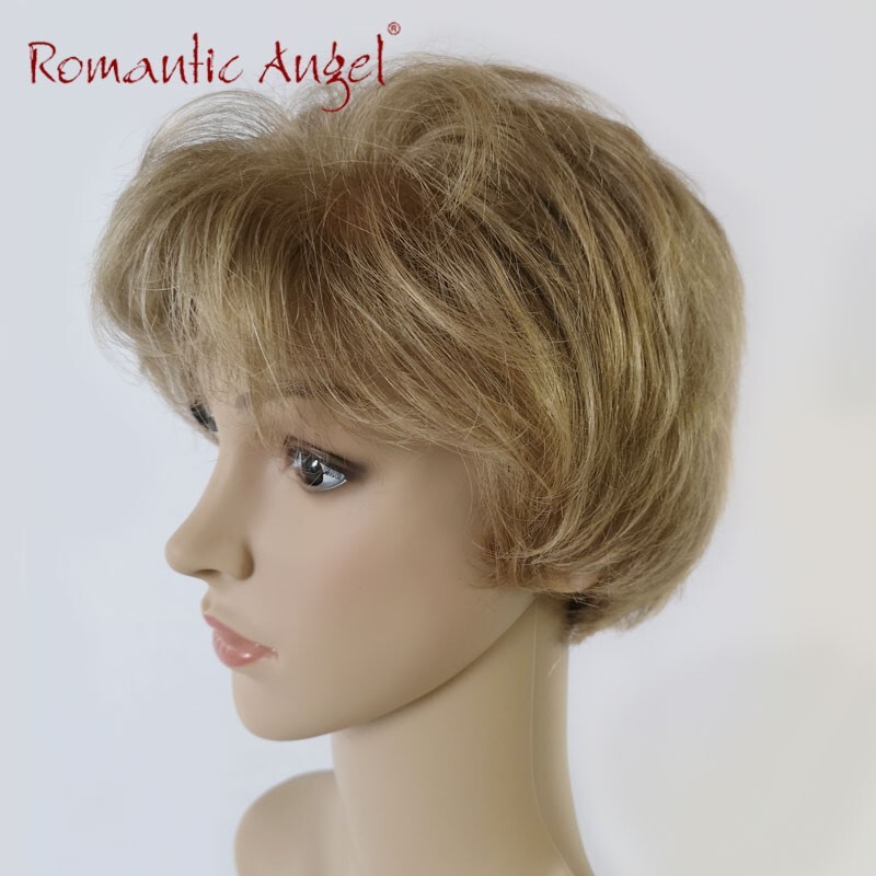 Mono top hand made ash blond with bang /fringe similar human hair wig