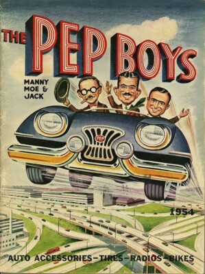 1962 年ビンテージPep Boys カタログ１冊 1954 PEP BOYS Manny Moe Jack AUTO PARTS STORE ADVERTISING 5x7