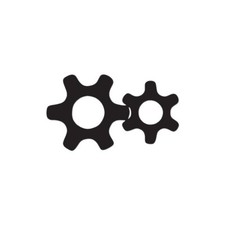 Meshed Gears Cog - Vinyl Decal Sticker - Multiple Colors  Sizes - ebn2368