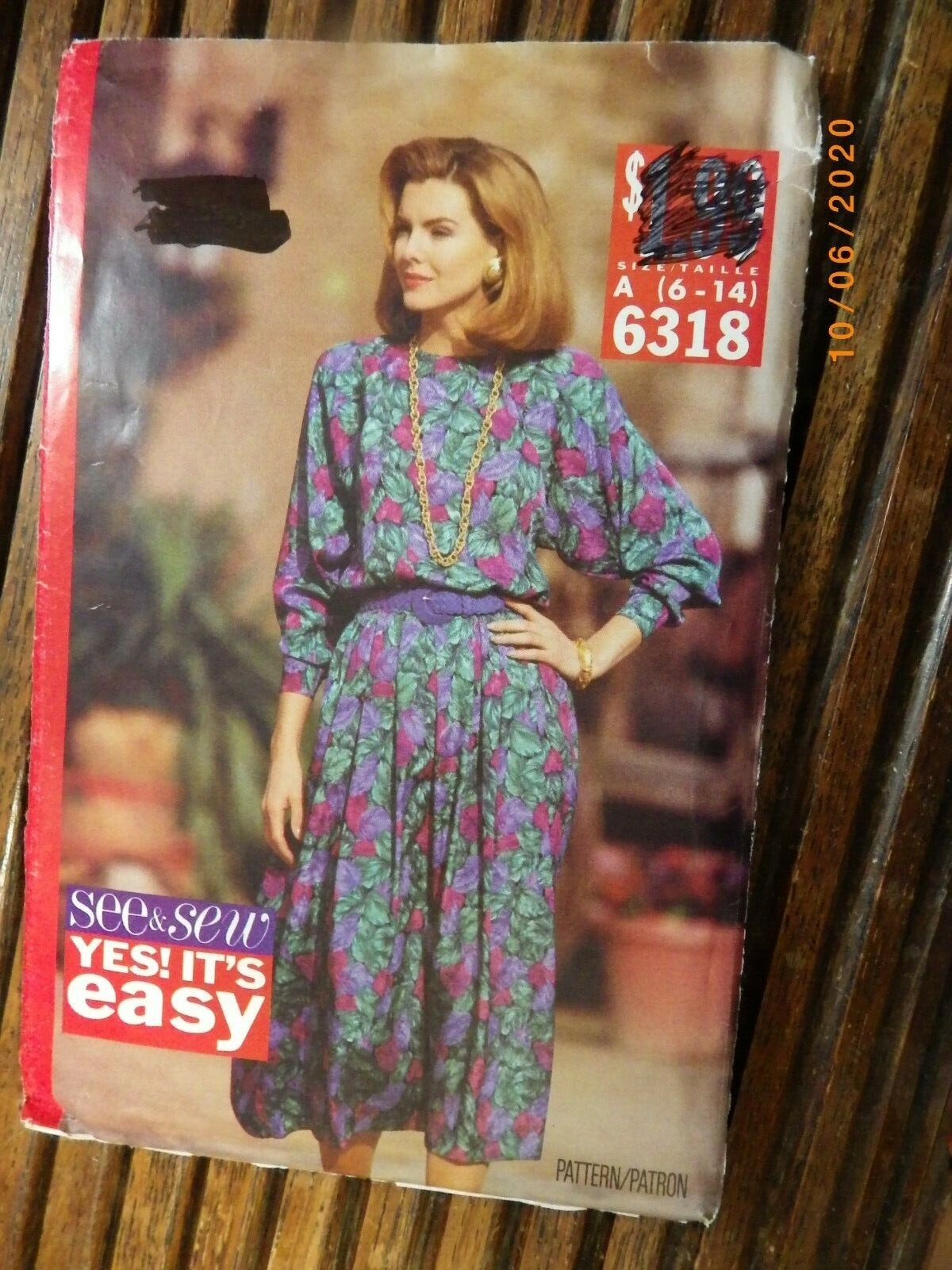 Easy Misses Dress Butterick See & Sew 6318 Sewing Pattern Size 6-14 ...