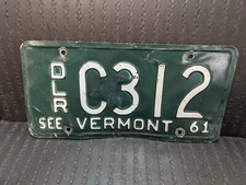 1961 VERMONT DEALER LICENSE PLATE .. .. (dlrC312)