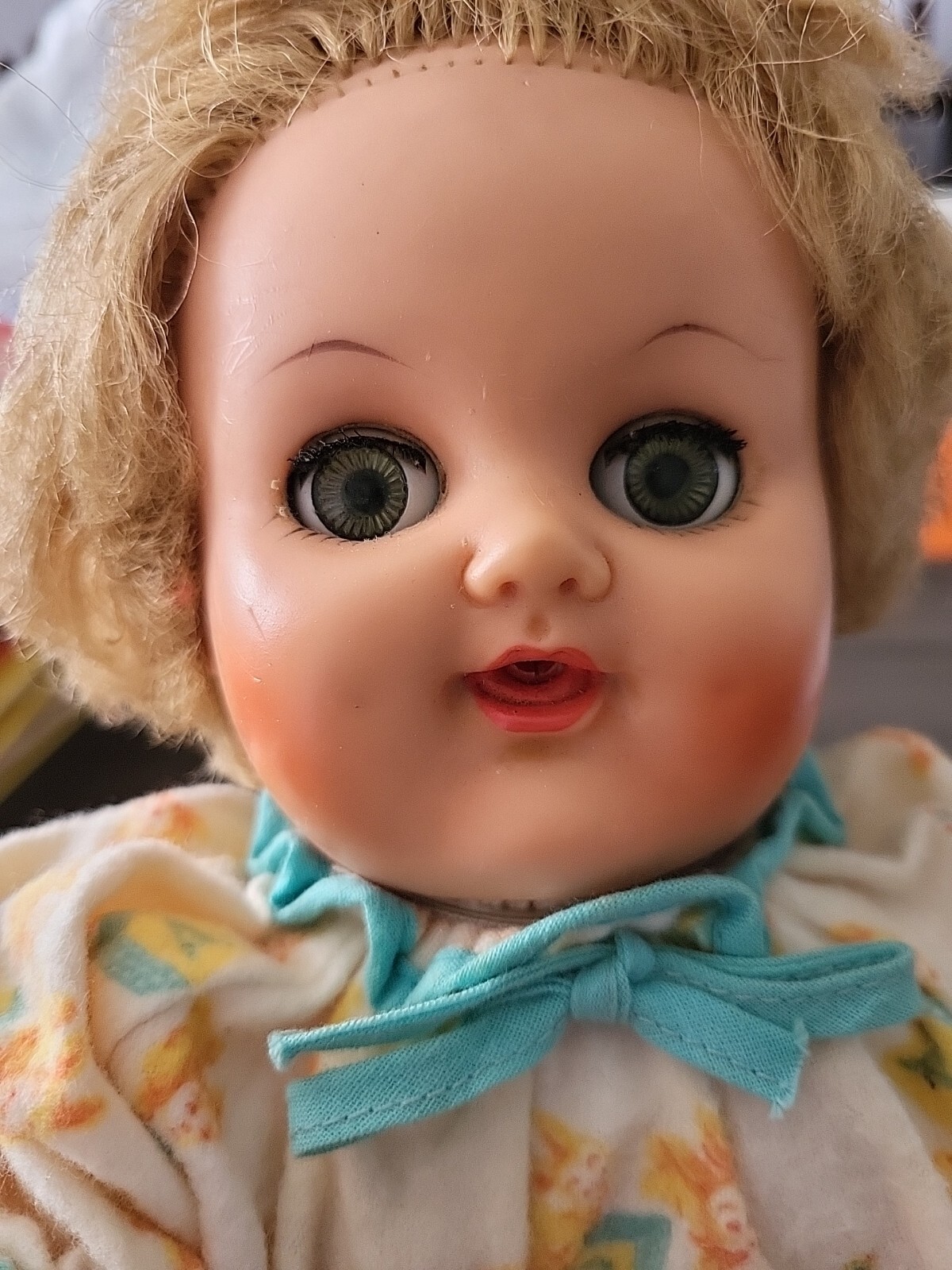 Vintage My TIny Tears doll OPEN CLOSE EYES blond Hair Green Eyes eBay