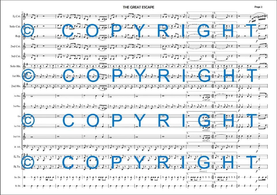 The Great Escape for Brass Band (score & parts) - Image 3 of 4