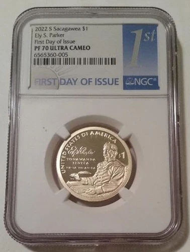 2022 S Native American Sacagawea Dollar Ely S Parker Proof PF70 UC NGC FDI