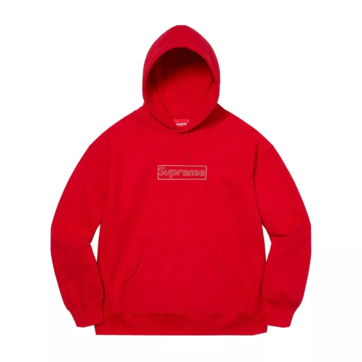 🔥SUPREME KAWS Chalk Box Logo Bogo Red Medium Hoodie Sweatshirt | eBay