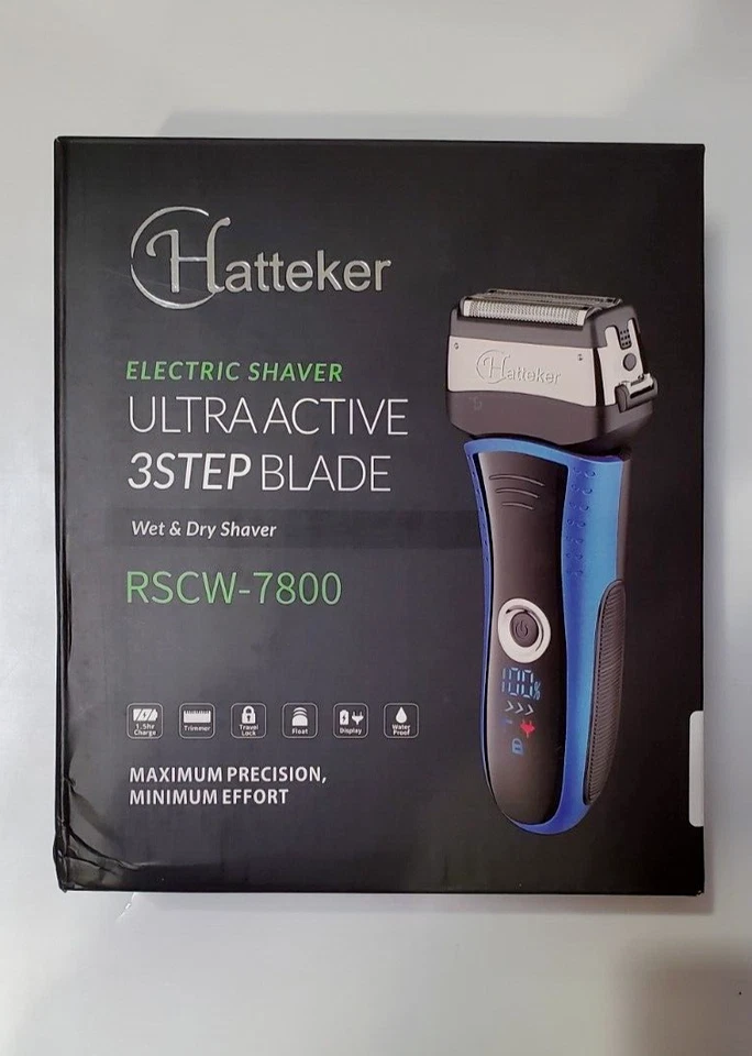 HATTEKER Elektrorasierer RSCW-7800 Rasierapparat Wet&Dry Blau_0.5_5