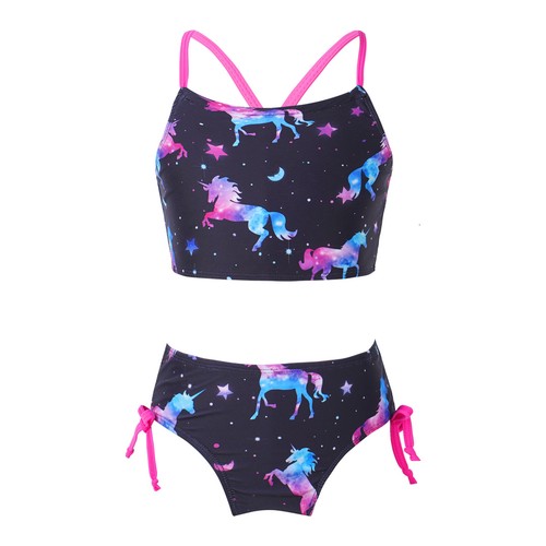 Costume da bagno bambina ragazza tankini canotta canotta con fondo bikini costume da bagno - Foto 41 di 71