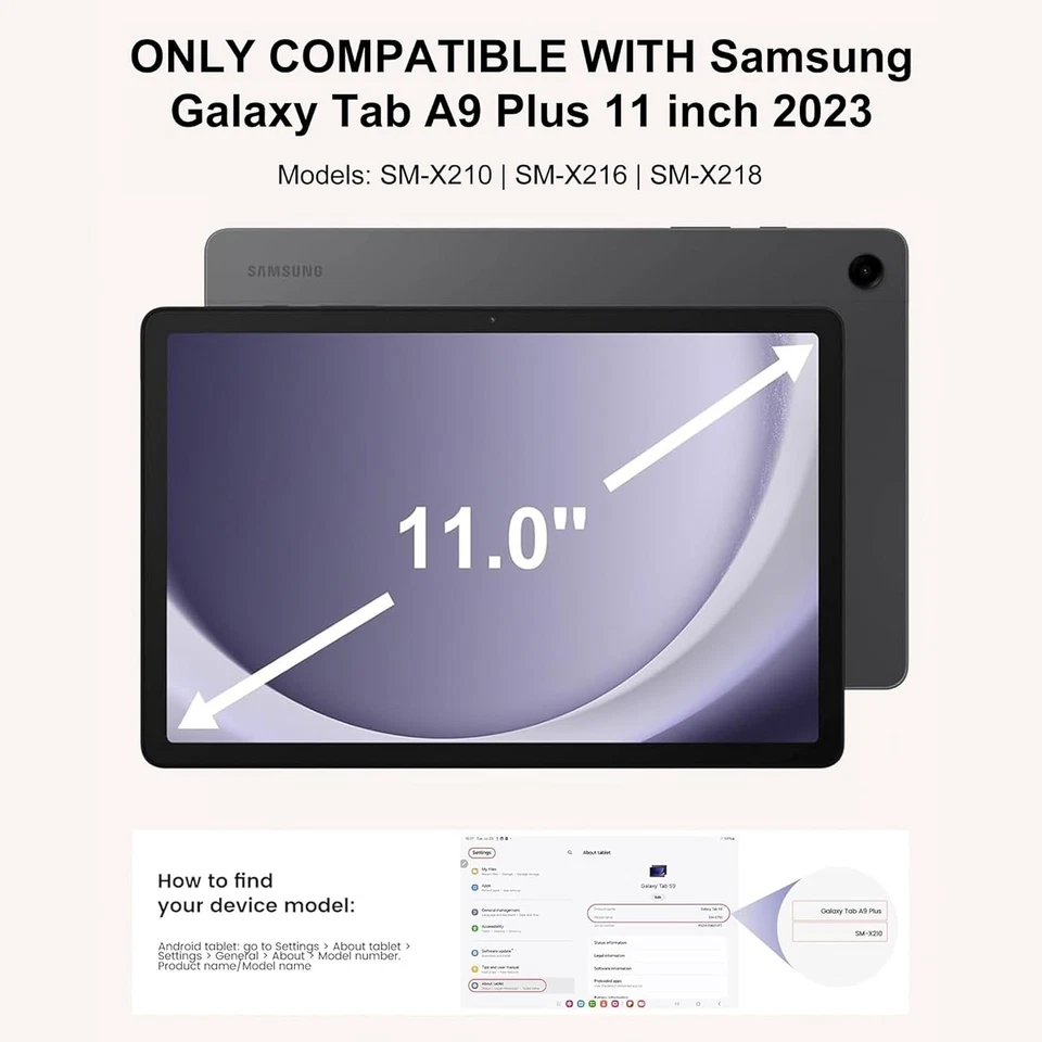 Funda Galaxy Tab A9 plus con Teclado, Teclado Táctil para Tablet Samsung A9+ 2023, Foto 2 de 4