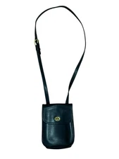 Vintage COACH Murphy Turnlock Black Leather Crossbody Purse #9978 USA