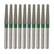 Dental Diamond Burs 856/018C FG Round End Taper Coarse Grit Green High Speed