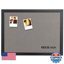 Gideal Large Bulletin Board 36 X 48 Inch 100 Wood Framed Canvas Cork Board For