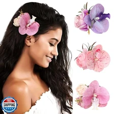 HAIMEIKANG Hawaiian Flower Hair Clips for Women - 3PCS Beach Tropical Hair Cl