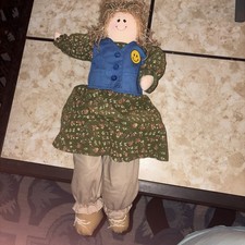 HTF Dee Dee Walmart Employee Associate Girl Doll Blonde- Floral Corduroy- Vtg