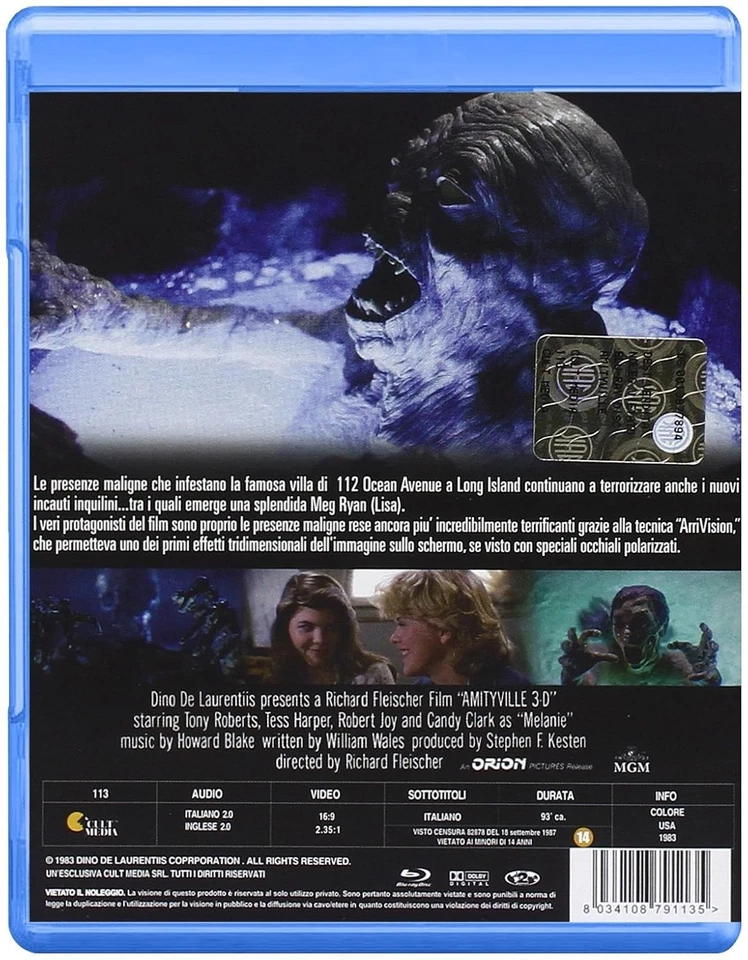 amityville 3d (blu ray) BluRay Italian Import (Blu-ray) Tony Roberts Tess Harper - Image 2 of 2