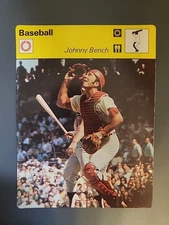 JOHNNY BENCH 1977 SPORTSCASTER Card- Cincinnati Reds HOF #03-005-04-22 Italy