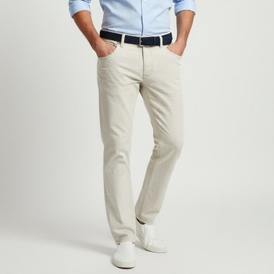 ALBERTO Men's W31 L34 Stone Linen Stretch Modern Fit Pants