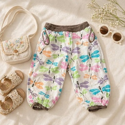 Minymo Butterfly Pants Girls 4T Fairycore Cottagecore Elastic Waist