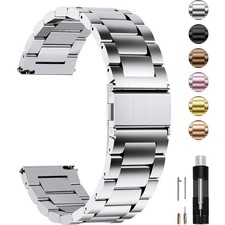 Edelstahl Uhrenarmband 22mm Damen Herren Smartwatch Ersatz Schnellverschluss