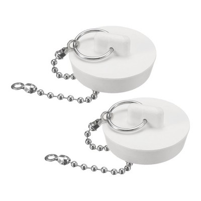 2 Stück Wannenstöpsel, Badewannenstöpsel aus Gummi, 3,8cm, Abflussstöpsel, weiß