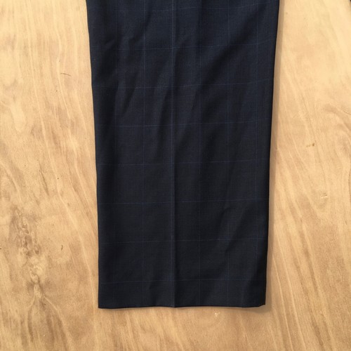 M&S Collezione Angelico Mens Navy Blue Check Trousers W40 L31 Italian Fabric - Picture 11 of 14