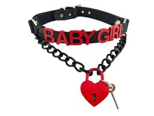 Name Bondage Lock Pull Collar Letter Slave Leather BDSM Choker Slut Choker