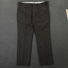 Suitsupply Brentwood Pants Mens 38x30 Brown Wool Flannel Houndstooth Trouser