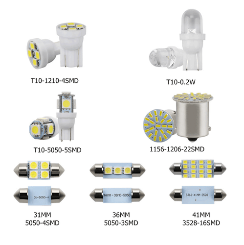 Kit 14 Piezas Luces LED T10 36mm Interior Coche Accesorios Mapa Domo Matrícula L - Imagen 12 de 12