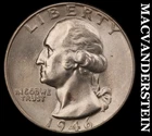 1946 Silver Washington Quarter - Choice Gem Brilliant Unc++++  Lustrous  #K178