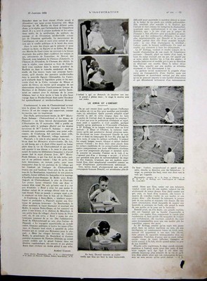 Original Old Vintage Print Nelson Mine Osek Roumania Child Monkey French 1934