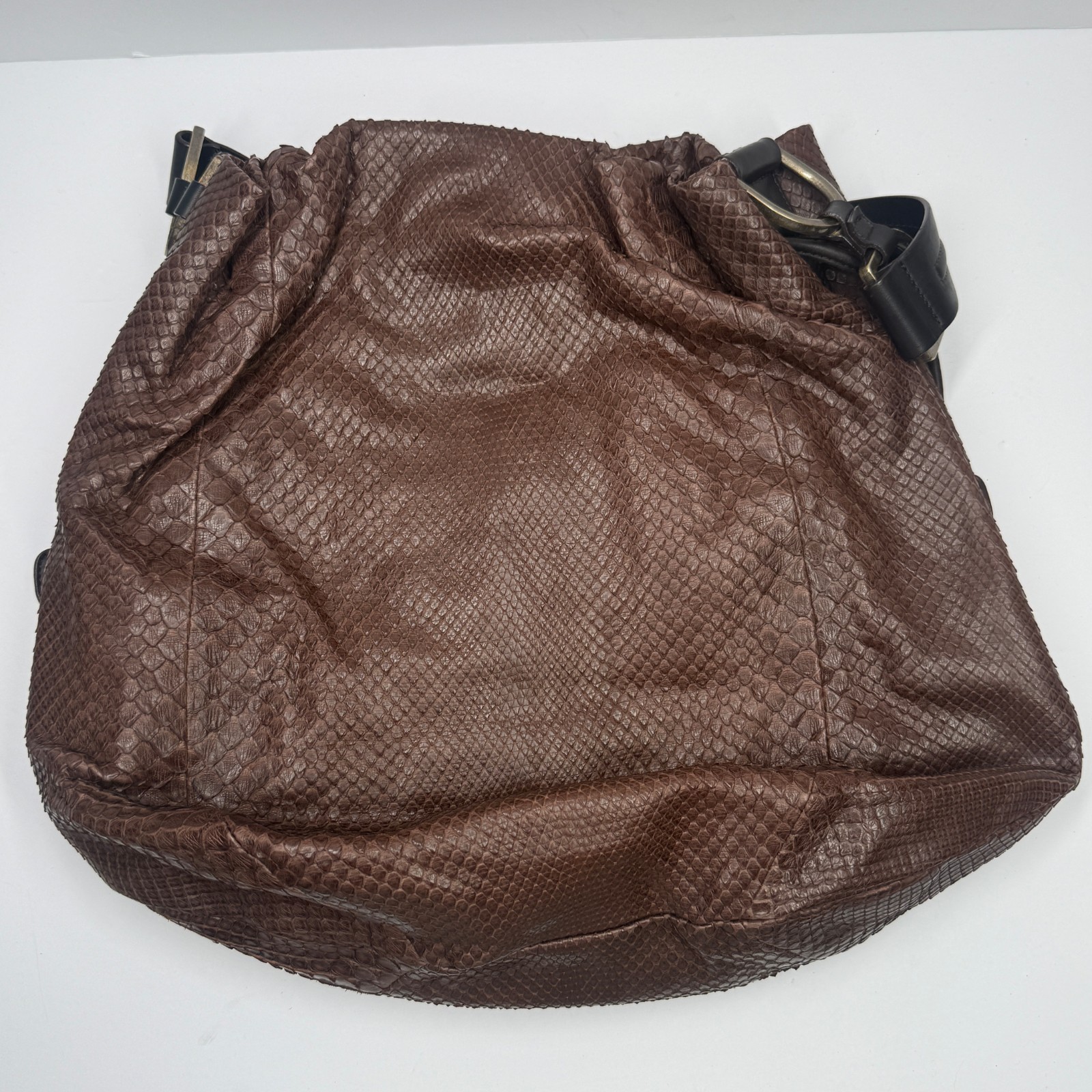 Gabriella Zanzani Brown Python Embossed Leather S… - image 3