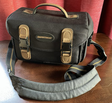 Quantaray Black Camera Bag Canvas w/ Dividers Shoulder Strap VTG Excellent Cond